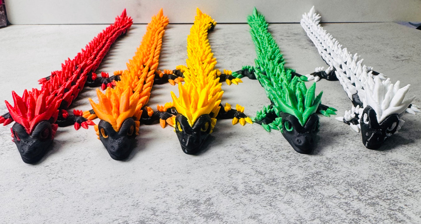 3D Printed Articulated Small Crystal Dragon (RTS)