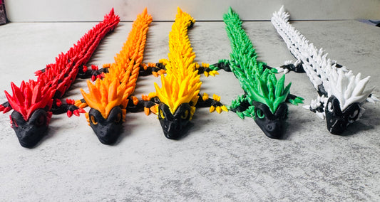3D Printed Articulated Small Crystal Dragon (RTS)