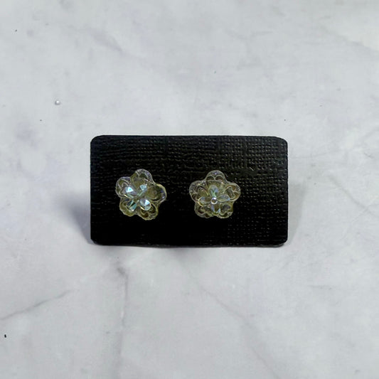 Yellow Iridescent Stud Earring