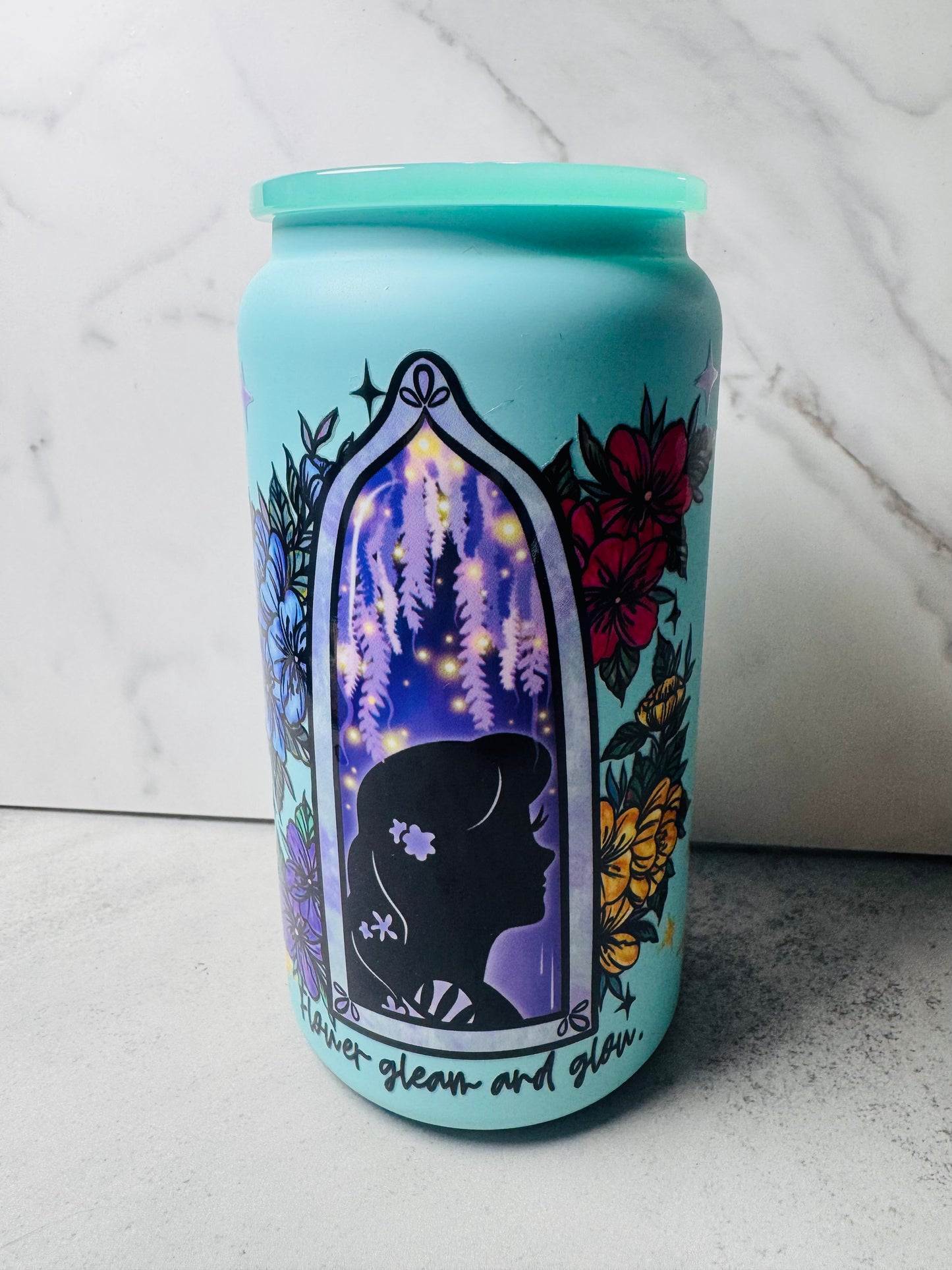 Flower Gleam and Glow- 16oz Stainless Steel Libby