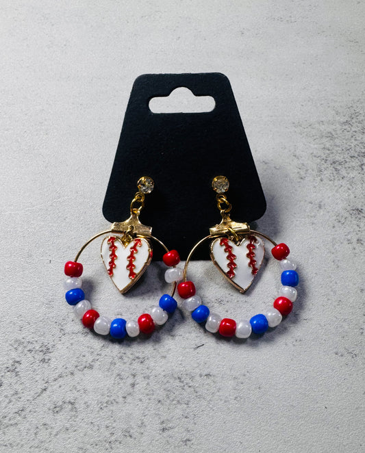 Baseball Heart Dangle