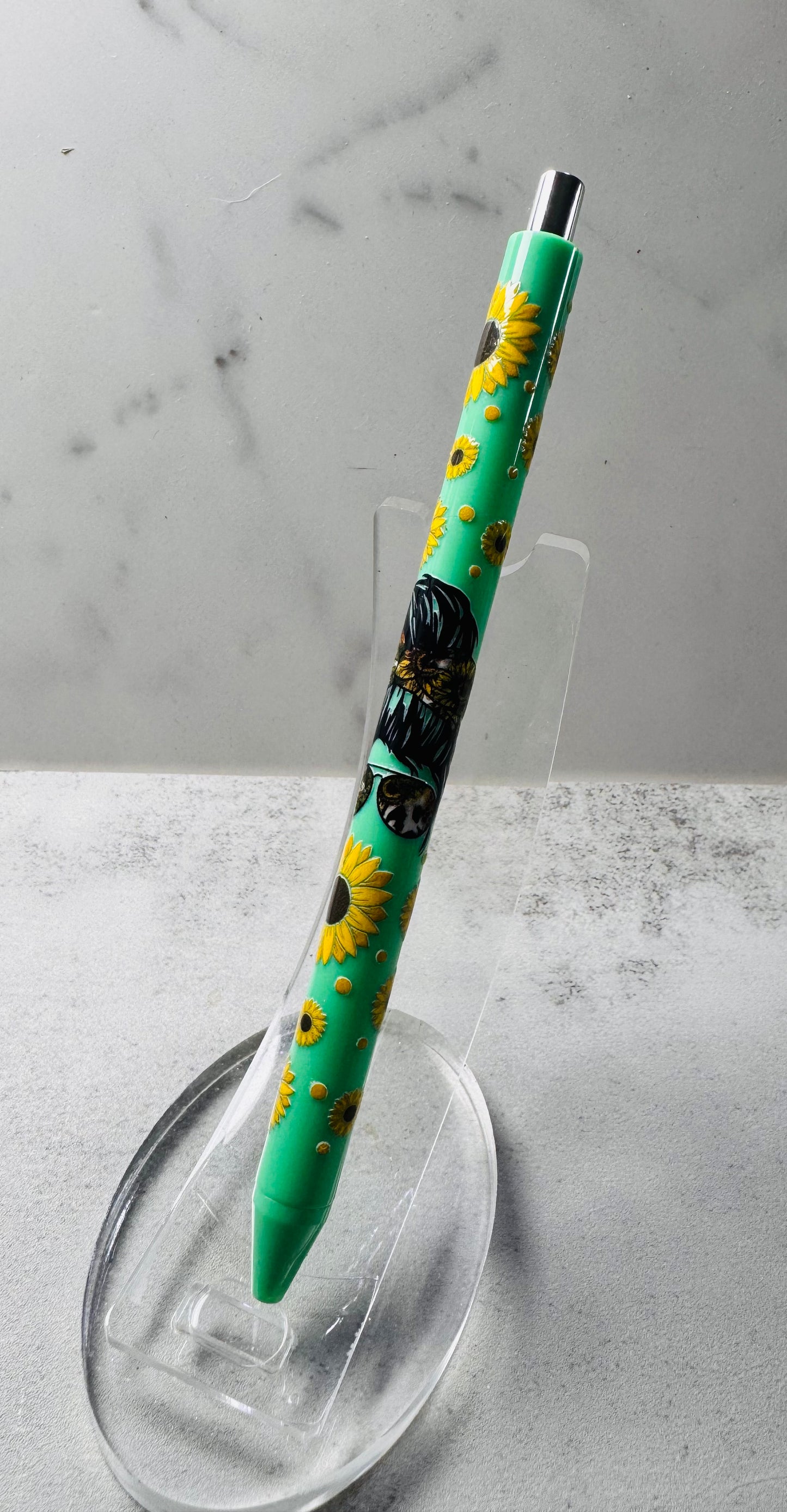 Mint Sunflower Ballpoint Pen