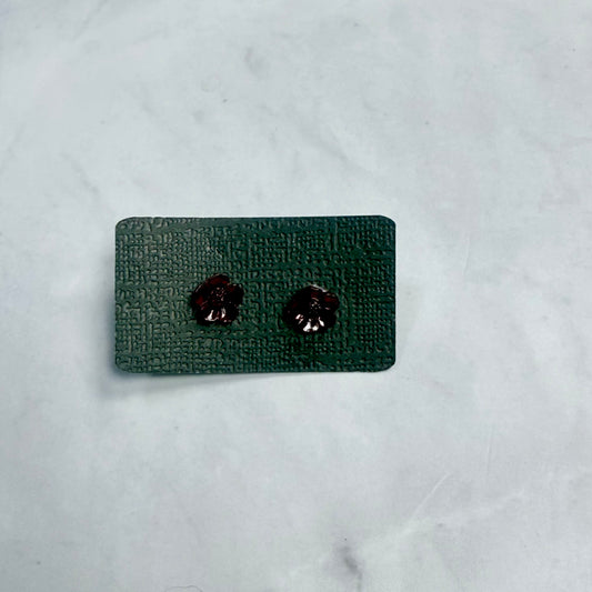 Red Flower Stud Earring