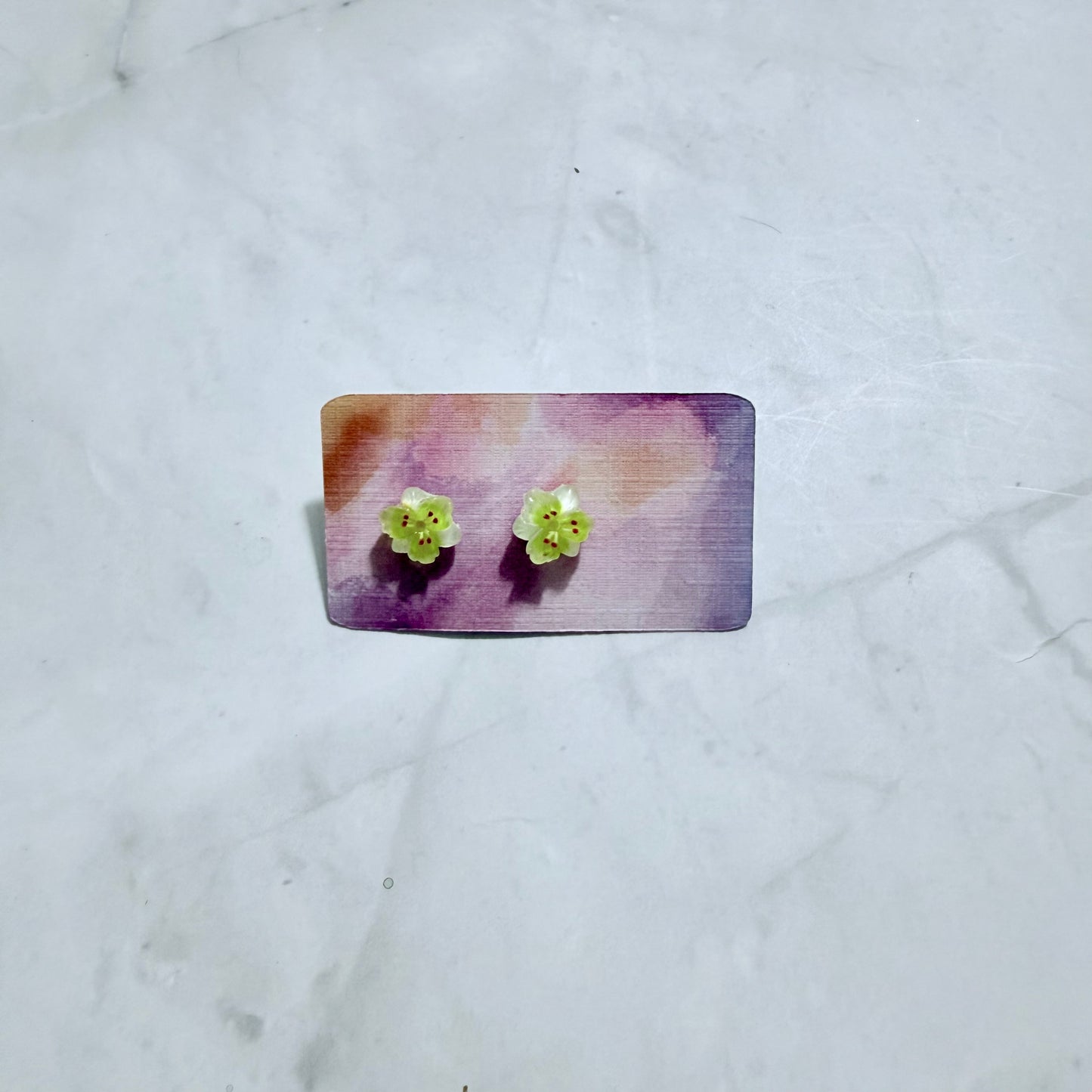 Light Green Flower Stud Earring