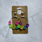 Neon Beaded Hoop Dangle