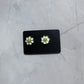Light Blue Glow Flower CLIP ON Stud Earring