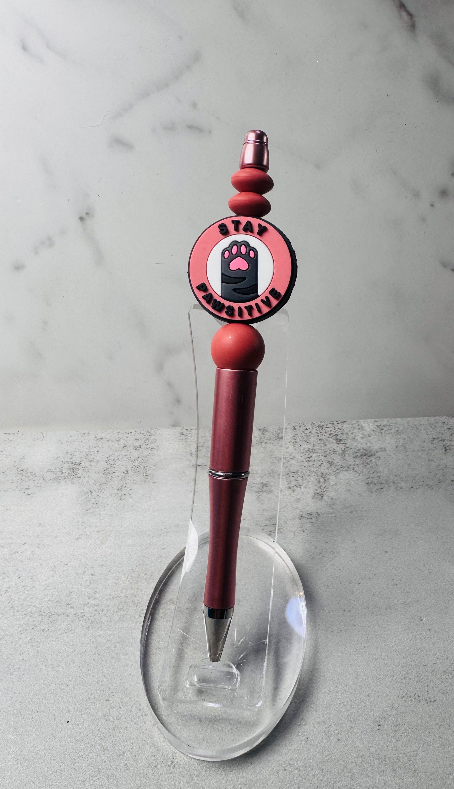 Stay Pawsitive Beaded Pen