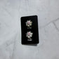 Grey/ Pink Glow Flower CLIP ON Stud Earring