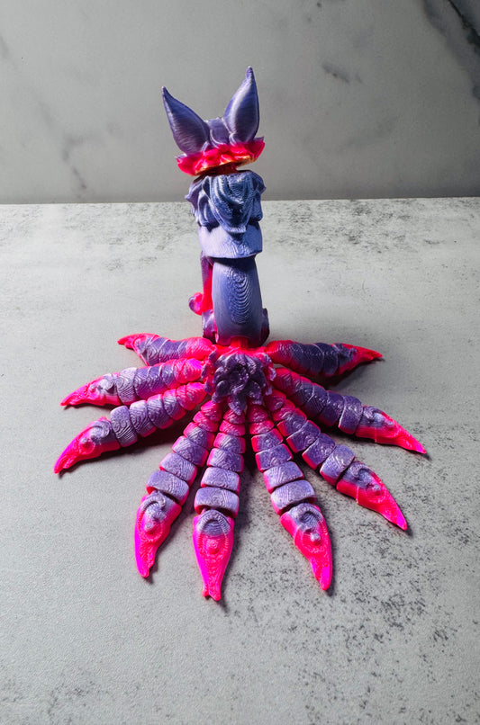 3D Printed Articulated 9 Tail Fox Purple/Pink/Orange (RTS)