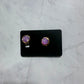 Purple Druzy CLIP ON Stud Earringt