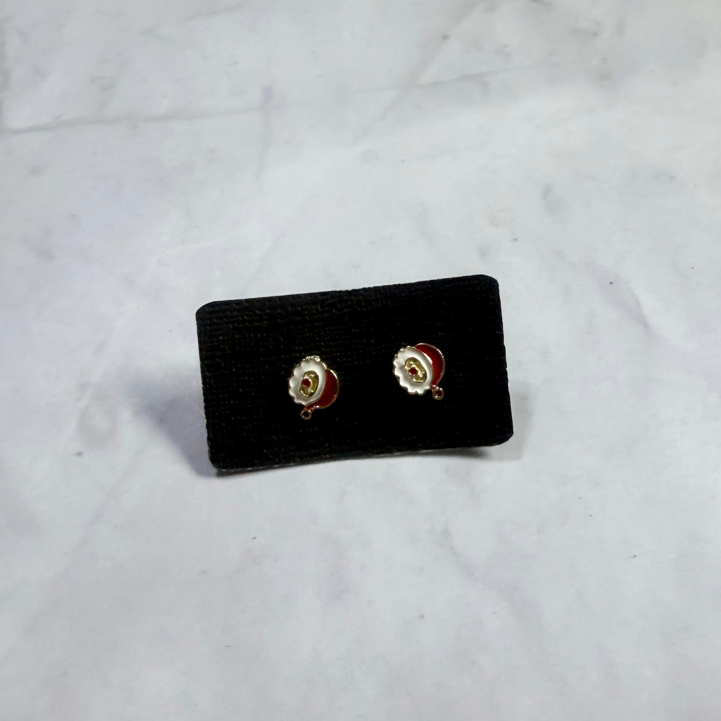 Tiny Santa Enamel Stud Earring