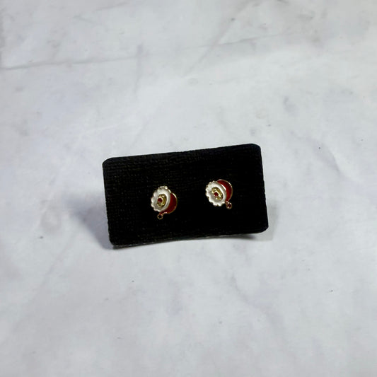 Tiny Santa Enamel Stud Earring