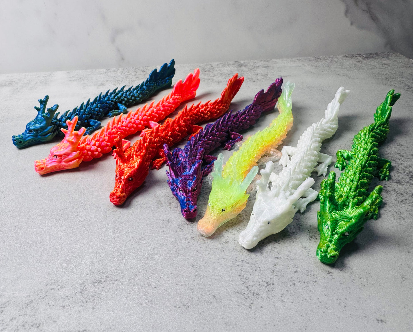3D Printed Articulated Baby Chinese Dragons RTS