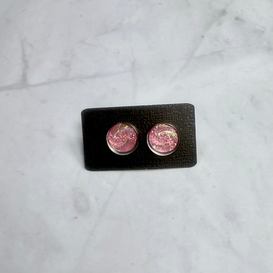Light Pink Iridescent Tidal Wave Stud Earring