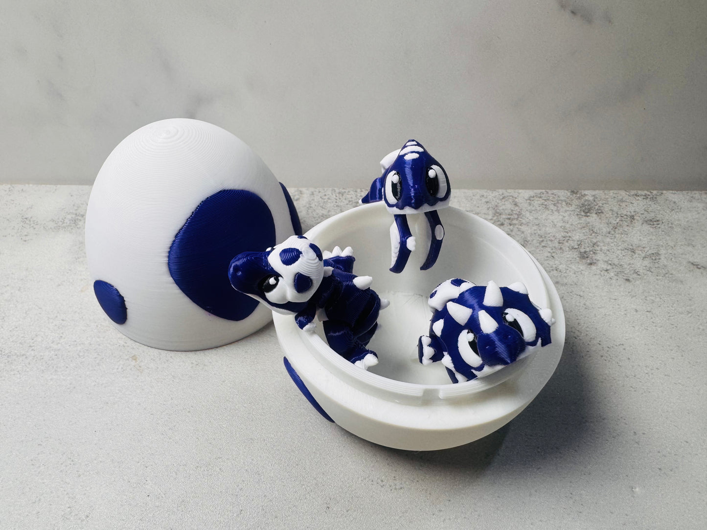 3D Printed Purple Dino Egg w/3 Baby Dino’s (RTS)