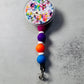 Rainbow Floral v3 Badge Reel with Clip