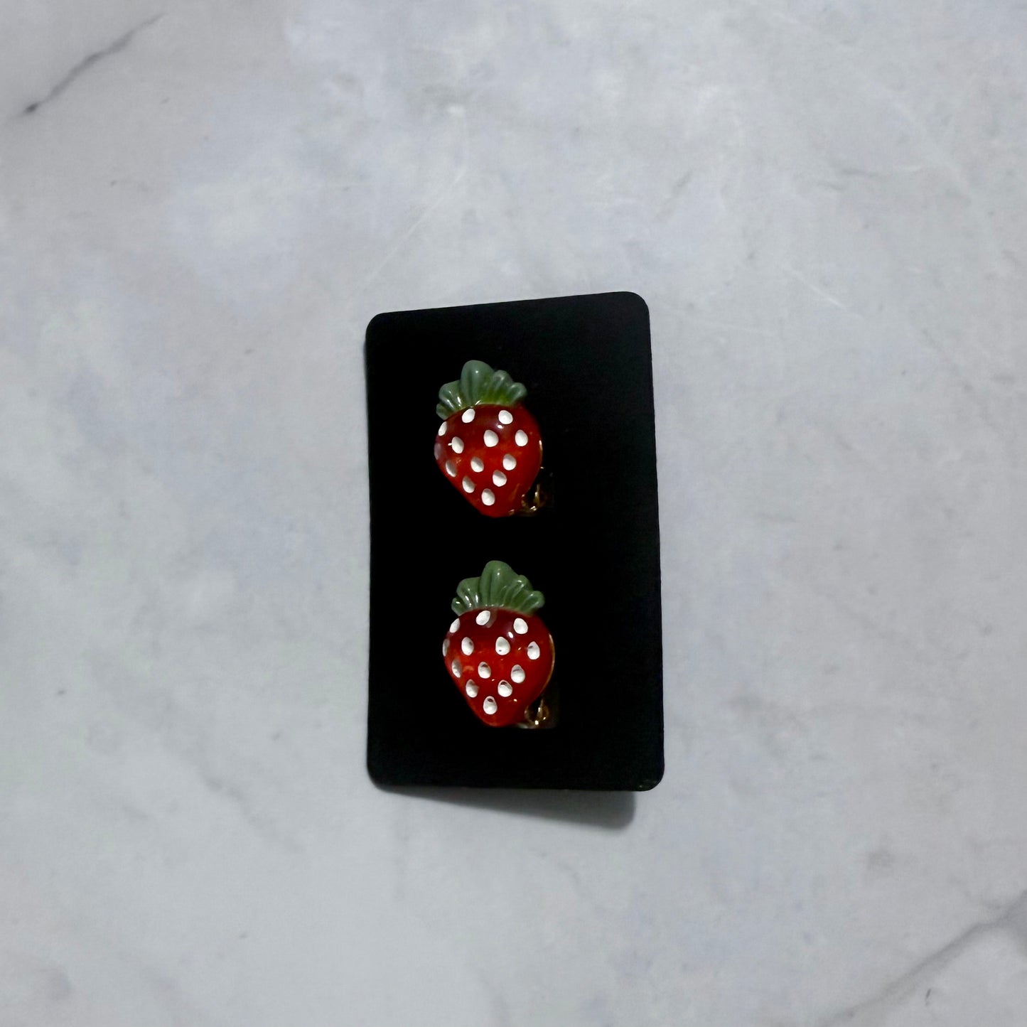 Strawberry CLIP ON Stud Earring