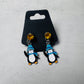 Waving Penguin on Yellow CZ Stud Dangle