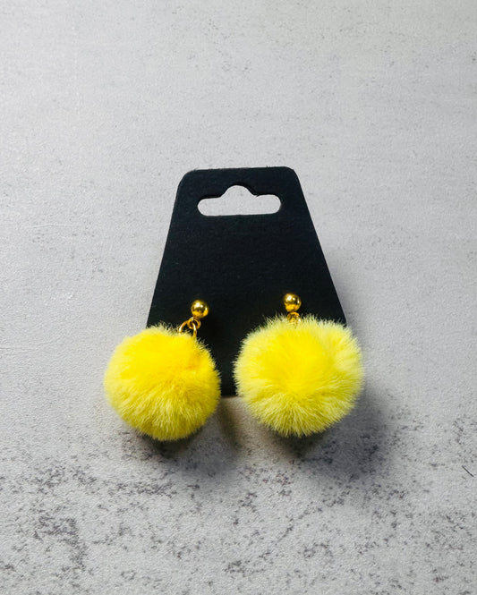 Yellow Pompom Dangle