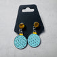 Blue Xmas Ornament on Yellow CZ Stud Dangle