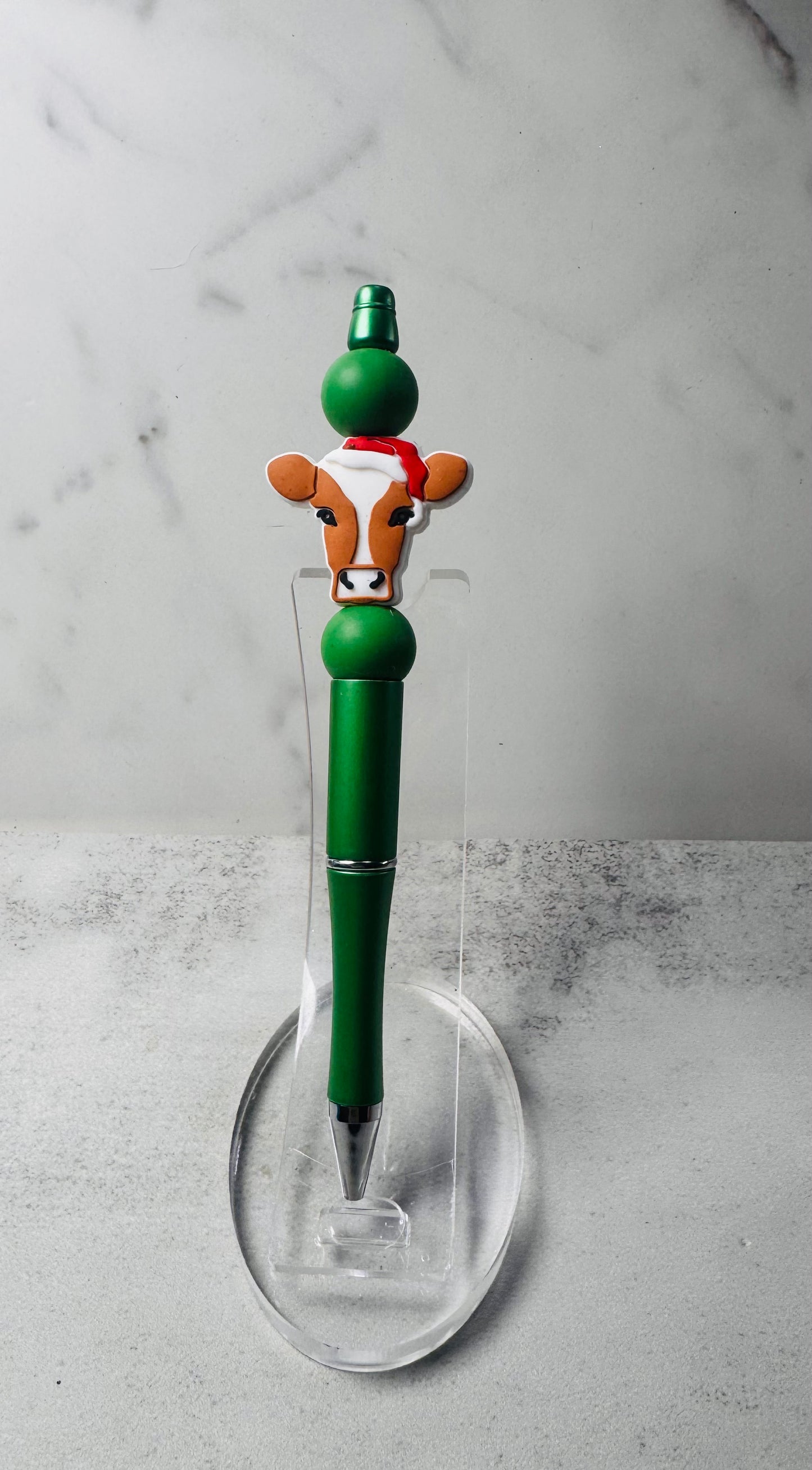 Holiday Cow Beaded Pen