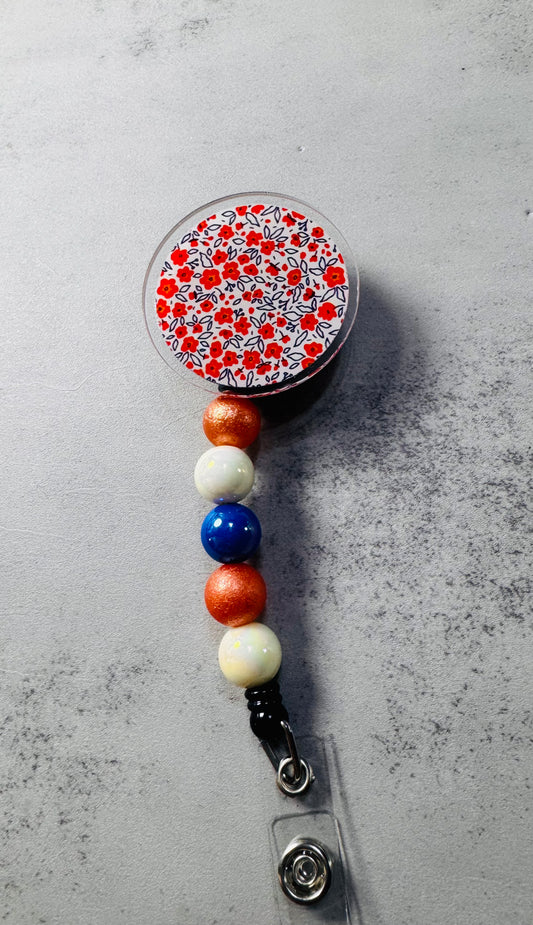 Red Poppy v2 Badge Reel with Clip