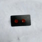 Orange Flower Stud Earring