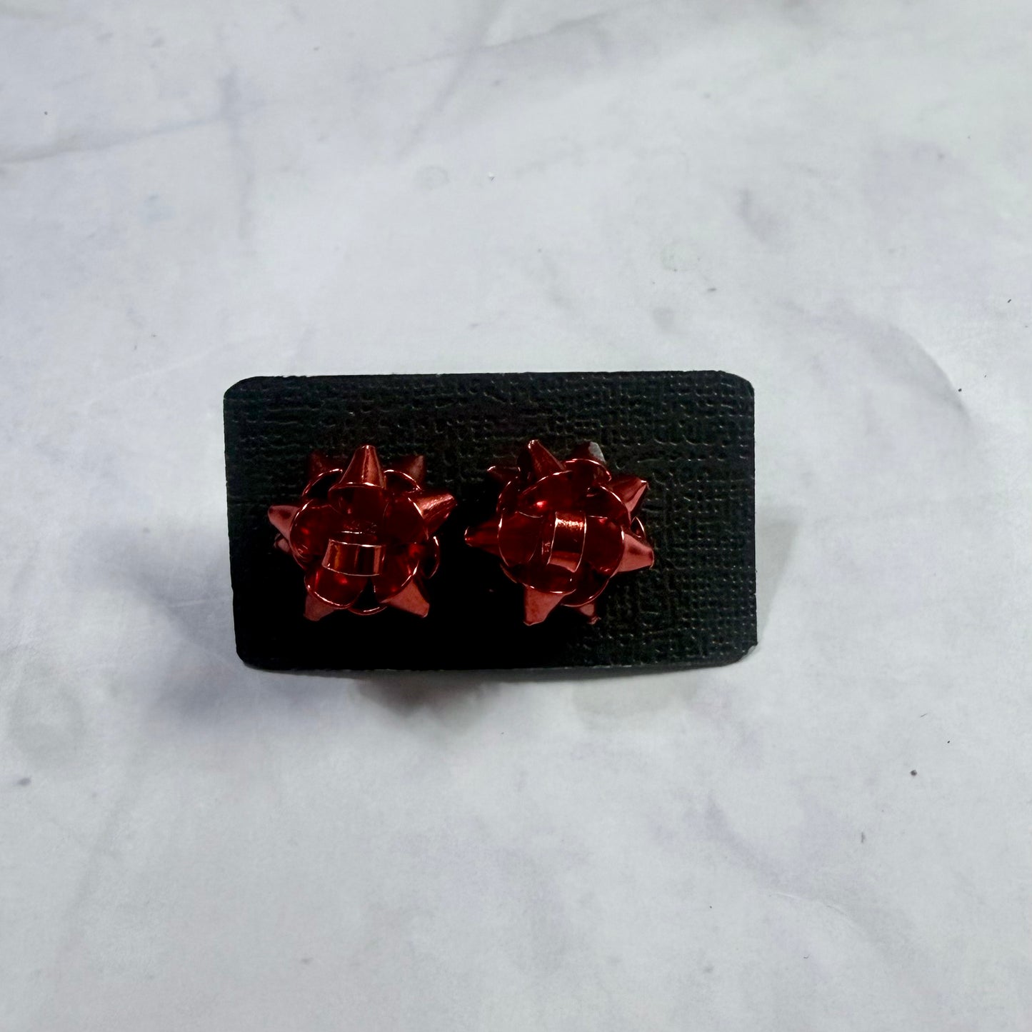 Red Bow Metal Stud Earring