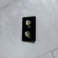 Green AB Moon and ButterflyCLIP ON Stud Earring