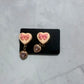 Pink Heart Sweet CLIP ON Dangle Earring