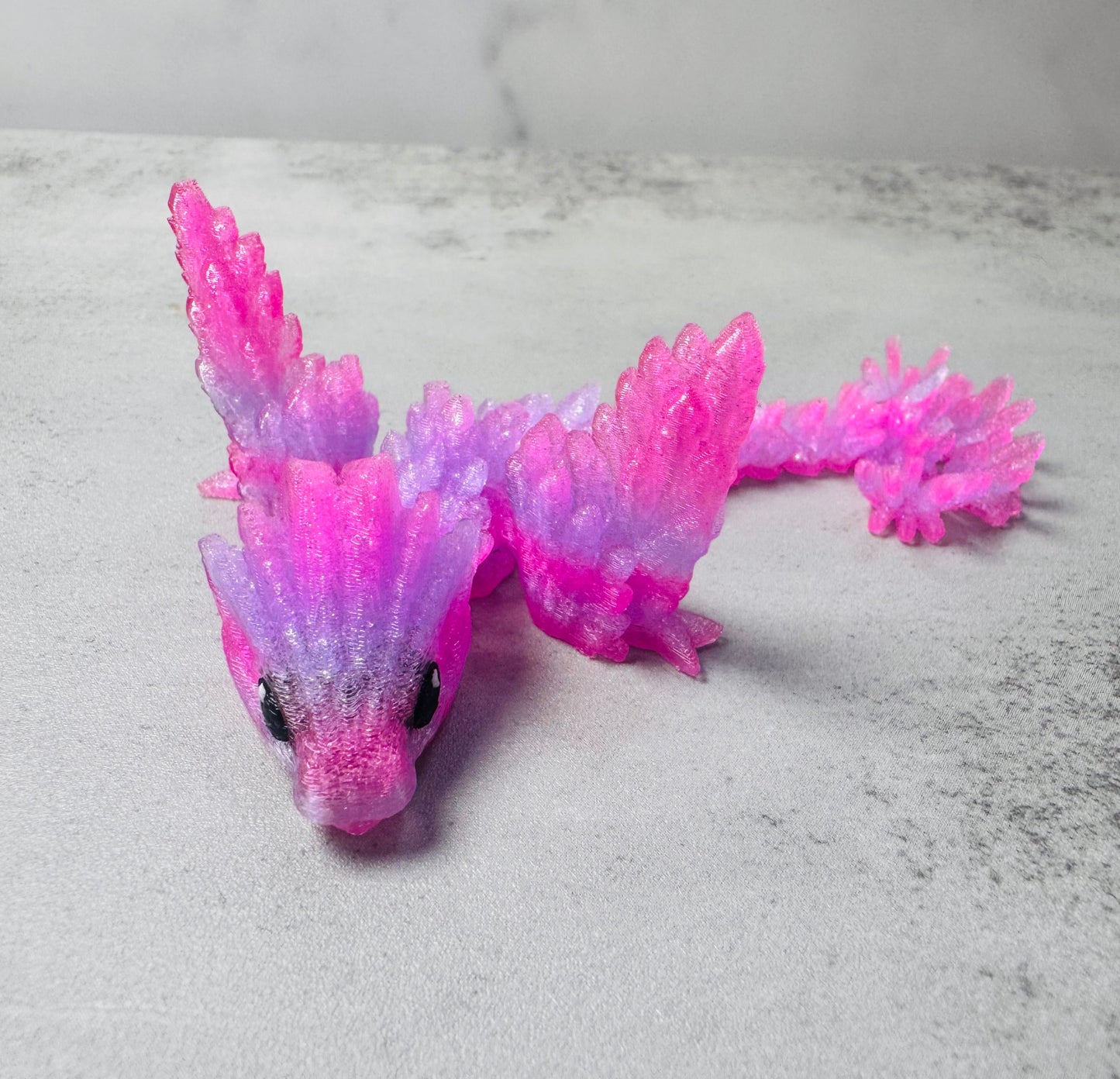 3D Printed Articulated X-Small Winged Crystal Dragon (RTS)