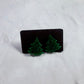 Dark Green Resin Tree Stud Earring