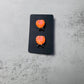 Orange Druzy Heart CLIP ON Stud Earring