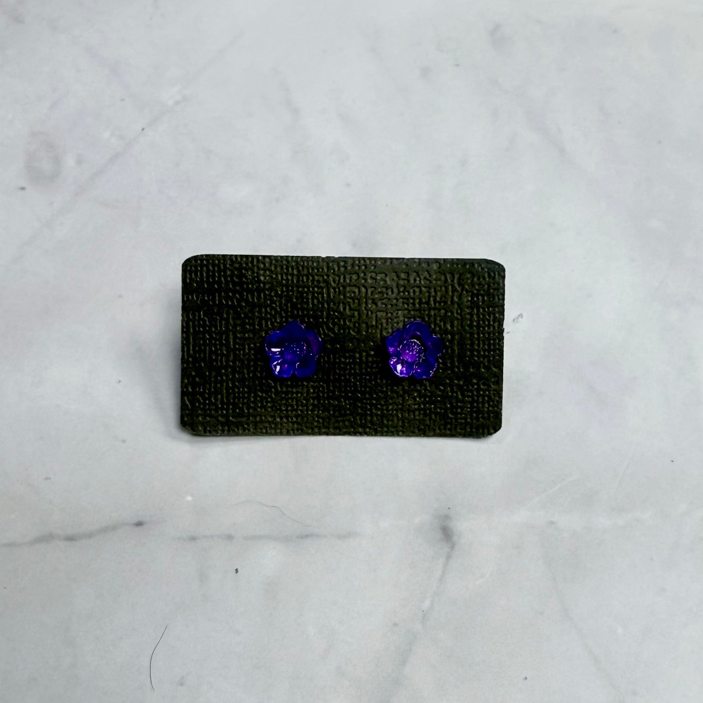 Purple Flower Stud Earring