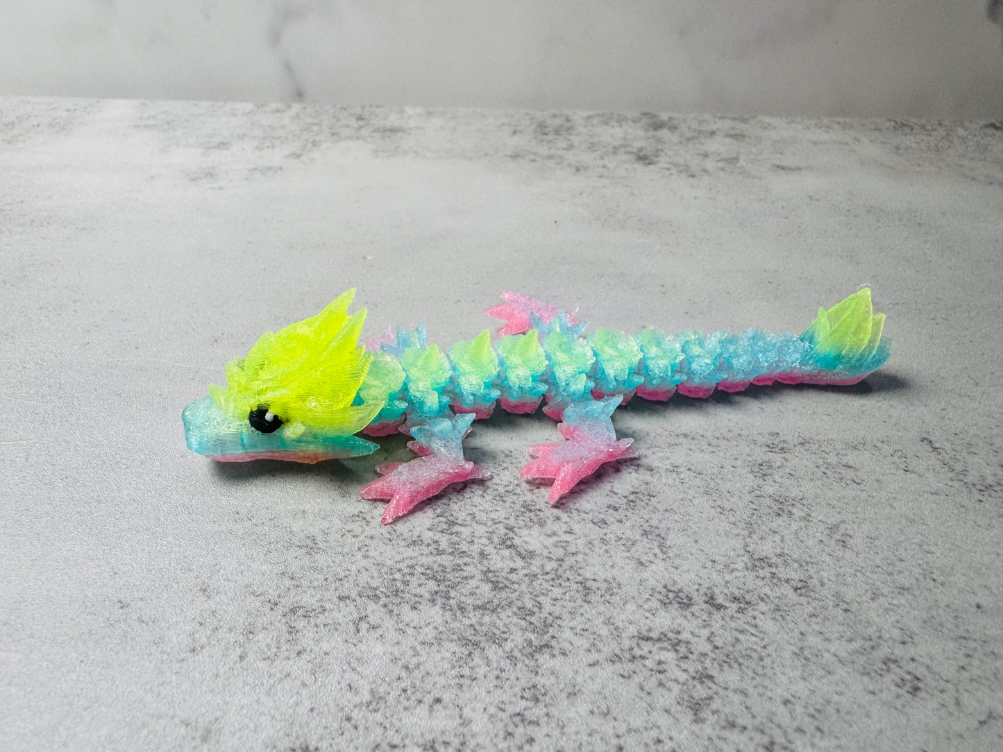 3D Printed Articulated Translucent Crystal Dragons (RTS)