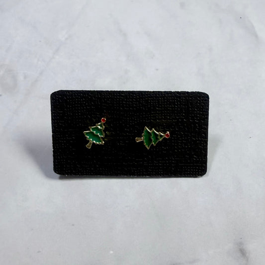 Tiny Metal Tree Stud Earring