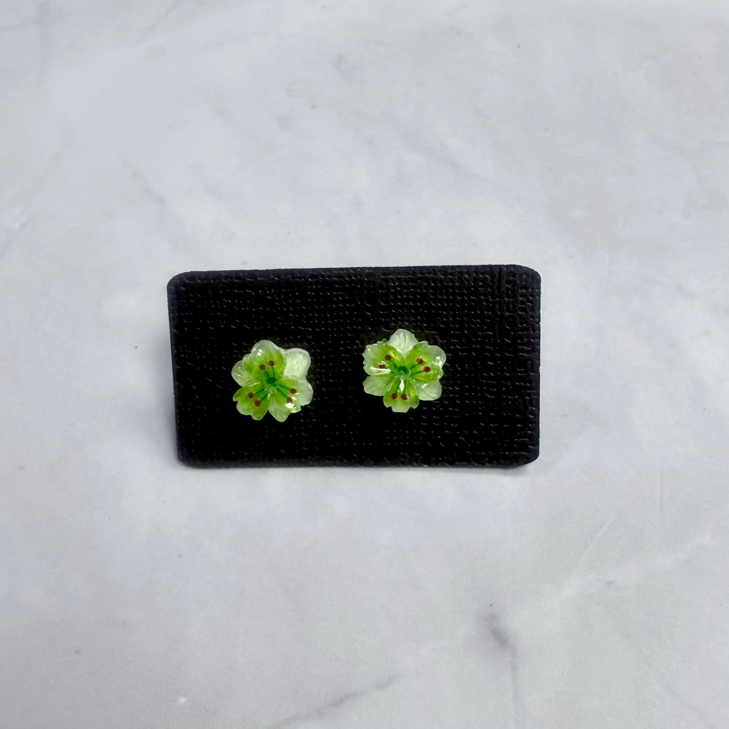 Green Flower Stud Earring