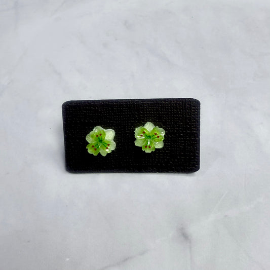 Green Flower Stud Earring
