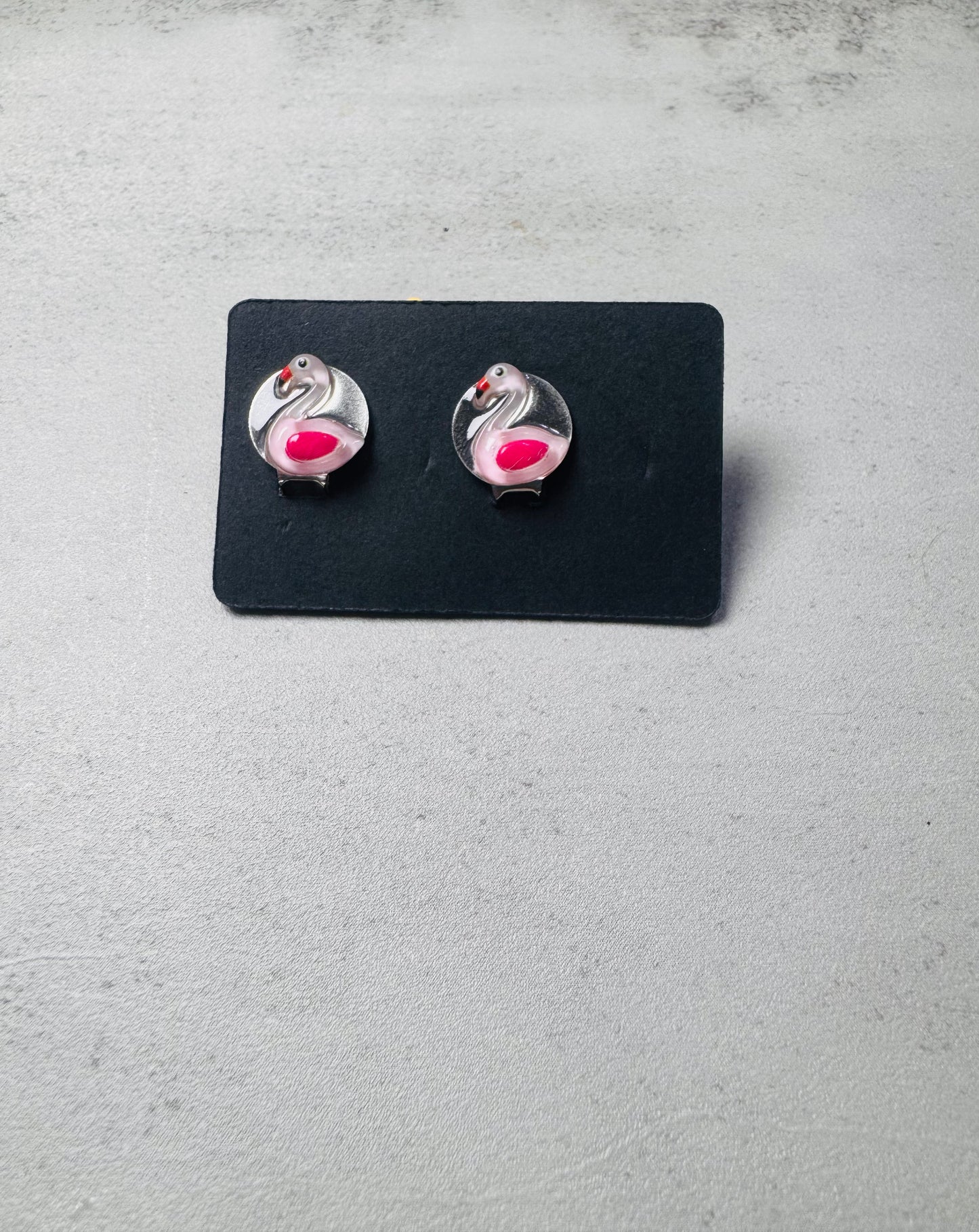 Flamingo CLIP ON Stud Earring