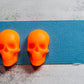 Neon Orange Skull Stud Earring