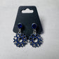Dark Blue Snowflake on Large Blue CZ Stud Dangle