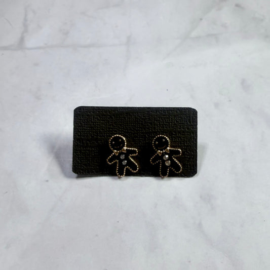 Black Gingerbread Man Metal Stud Earring