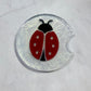 White Iridescent Lady Bug Car Coaster
