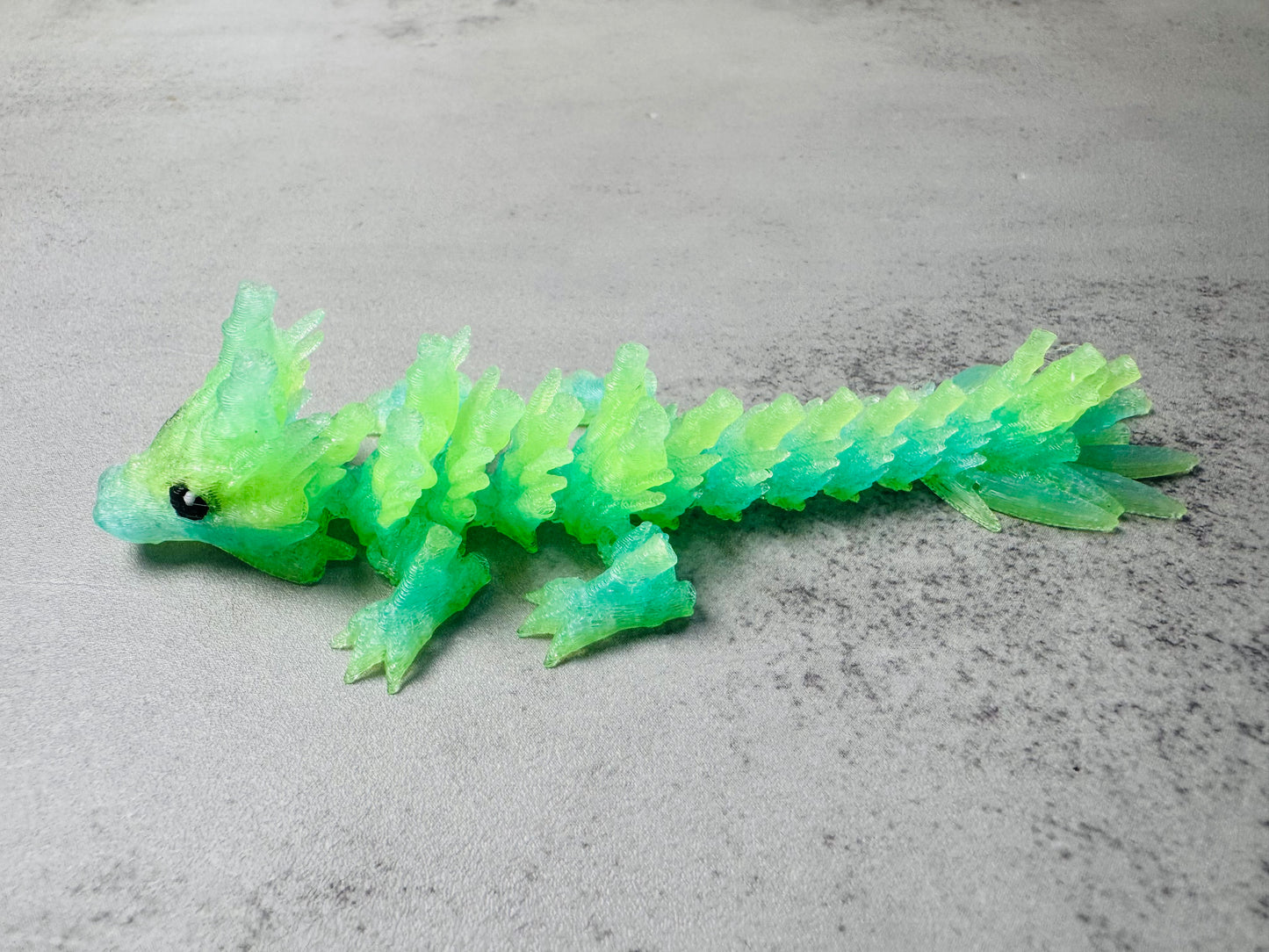 3D Printed Articulated Translucent Crystal Dragons (RTS)