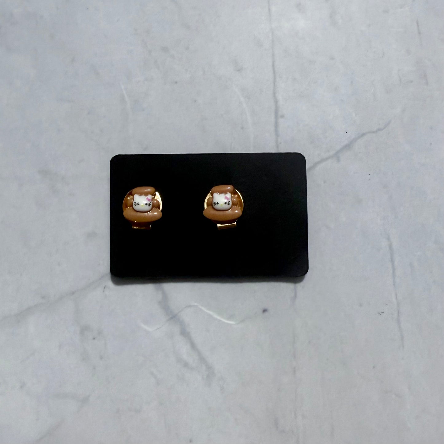 Poop Emoji HK CLIP ON Stud Earring