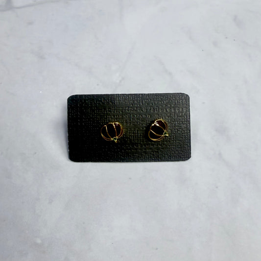 Brown Pumpkin Stud Earring