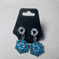 Blue&Pink Snowflake on CZ Stud Dangle