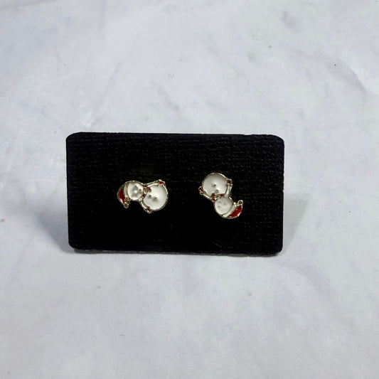 Snowman Metal Stud Earring