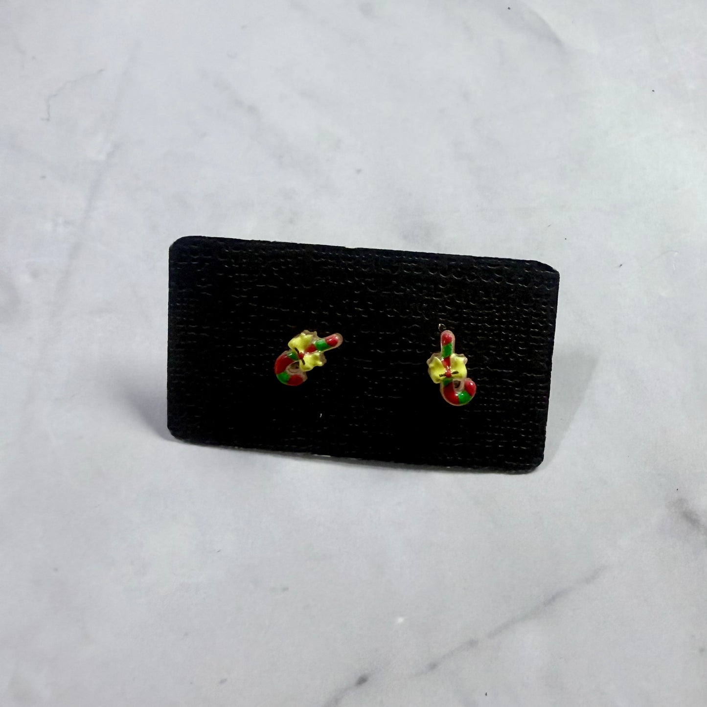 Tiny Candy Cane Resin Stud Earring