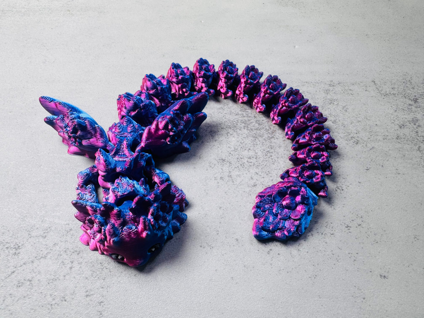 3D Printed Articulated Blue/Purple Koshari Dragon (RTS)